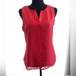Market & Spruce Ezide Textured Print Tank Top Coral